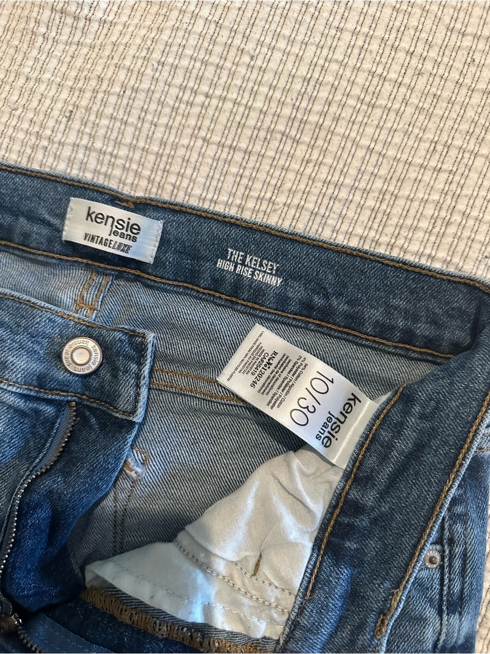 Kensie The Kelsey High-Rise Skinny Jeans - Mid Blue Wash